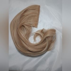 Ubeloco SYNETHETIC Wire Transparent Hairpiece. Light Brown With Blonde. 16in
